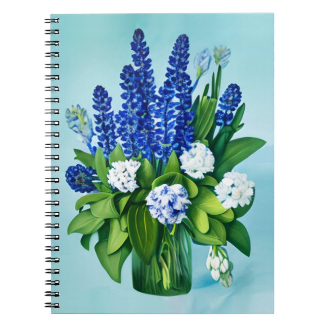 Cuaderno Hiacintos azules cobálticos e hidráneas (Frente)