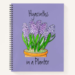 Cuaderno Hiacintos púrpura en un plantador