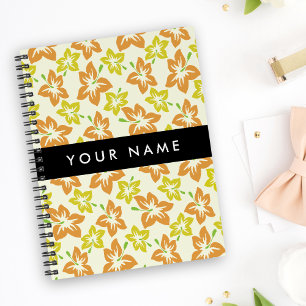 Cuaderno Hibisco Amarillo, Hibisco Naranja, Tu Nombre