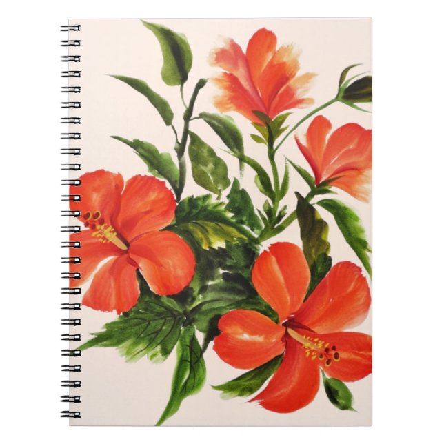 Cuaderno Hibisco rojo caliente (Frente)