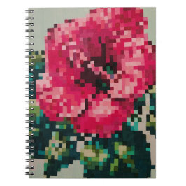 Cuaderno Hibisco Rosa en Colores Suaves de Pixel