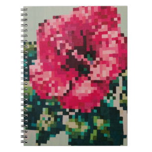 Cuaderno Hibisco Rosa en Colores Suaves de Pixel