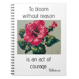 Cuaderno Hibisco Rosa en Píxeles Suaves