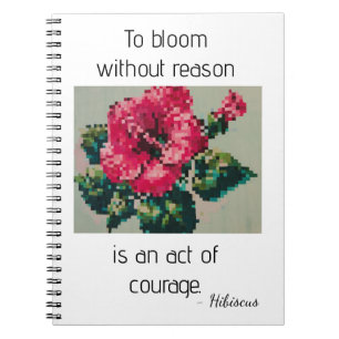 Cuaderno Hibisco Rosa en Píxeles Suaves
