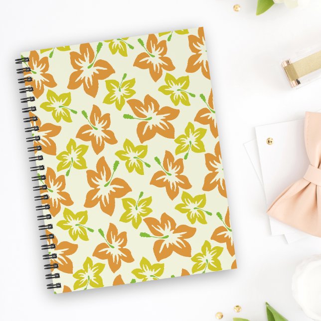 Cuaderno Hibiscus amarillo, Hibiscus Naranja, patrón floral (Subido por el creador)