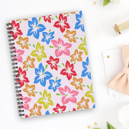 Cuaderno Hibiscus Colorido, Patrón De Flores