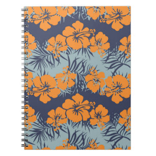 Cuaderno Hibiscus floral sin costura, Vintage floral w