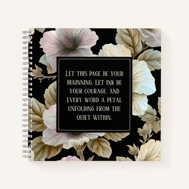 Cuaderno Hibiscus Inspirador floral gótica (Anverso)