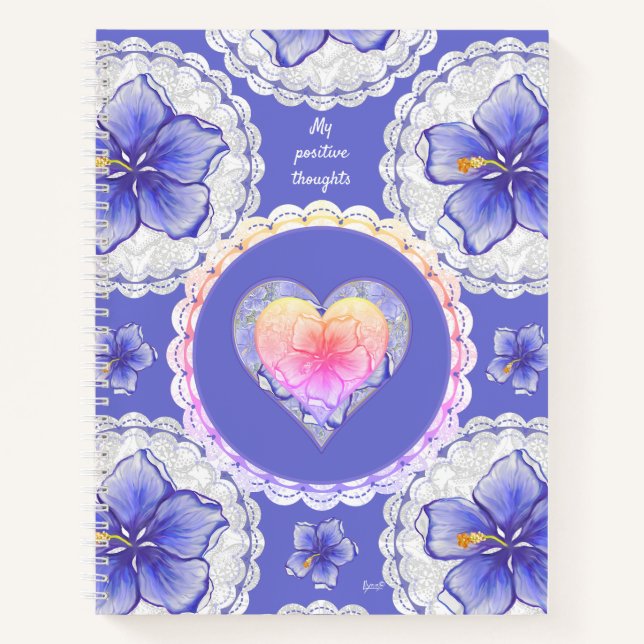 Cuaderno Hibiscus & lace BLUE (Anverso)