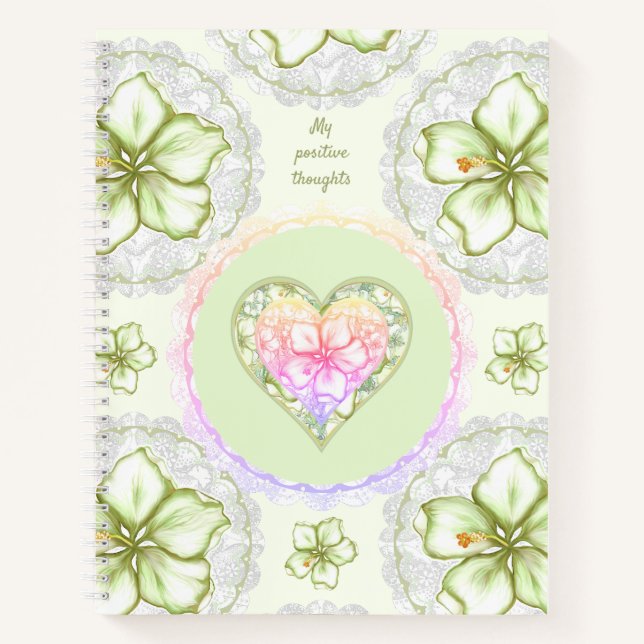 Cuaderno Hibiscus & lace WHITE (Anverso)