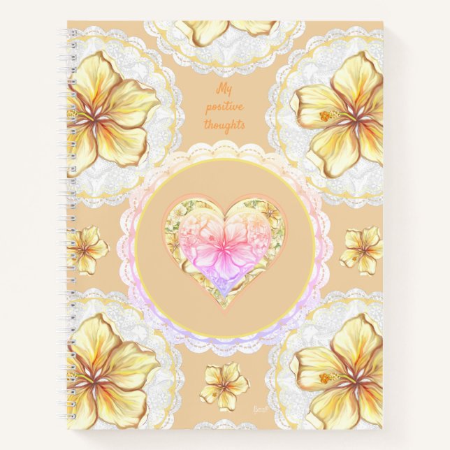Cuaderno Hibiscus & lace YELLOW (Anverso)