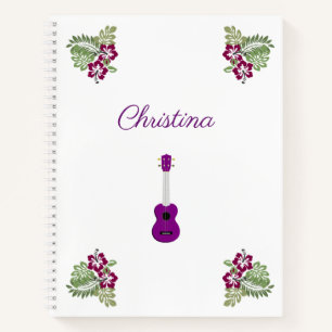 Cuaderno Hibiscus Purple Hawaii flor música ucraniana