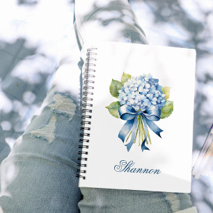 Cuaderno Hidrangea Azul Bouquet Bridesmaid Personalizada