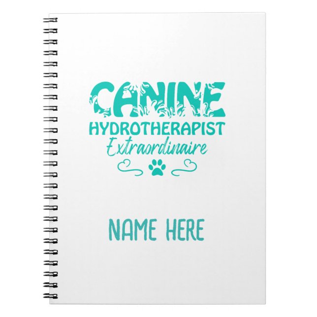 Cuaderno Hidroterapeuta canina Extraordinaria Personalizada (Frente)