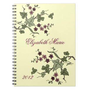 Cuaderno Hiedra inglesa y Flor-Nombre púrpura