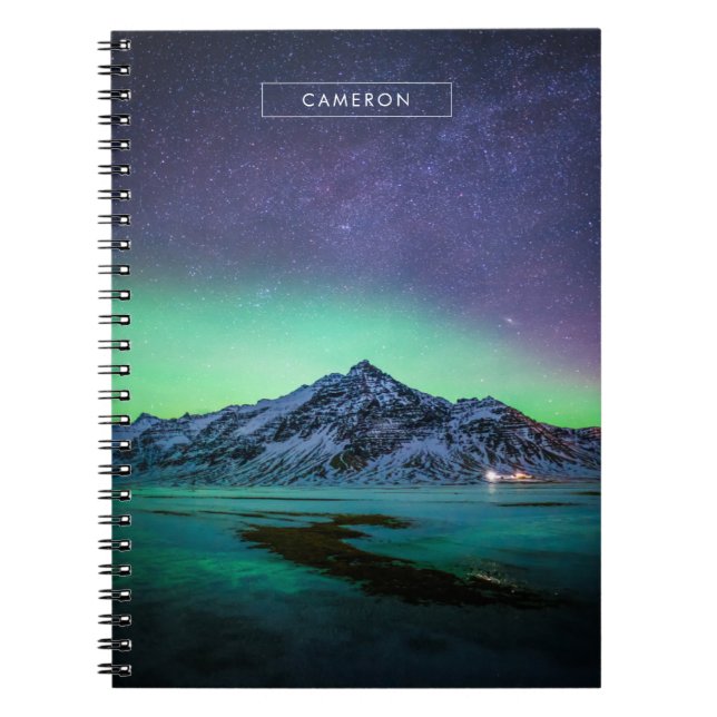 Cuaderno Hielo y nieve | Aurora Borealis Vía Láctea Islandi (Frente)