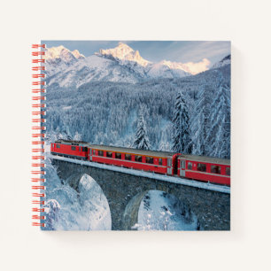 Cuaderno Hielo y nieve Red Bernina Express Train Suiza