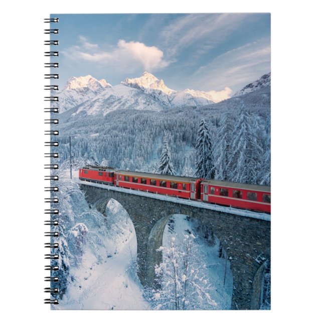 Cuaderno Hielo y nieve | Red Bernina Express Train Suiza (Frente)