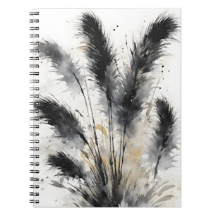 Cuaderno Hierba de las Pampas - Flores de acuarela