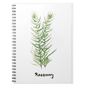 Cuaderno Hierbas de romero plantas de jardín de cocina acua