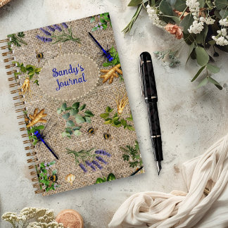 Cuaderno Hierbas y Beneficiosos Patrón Verano Personalizado