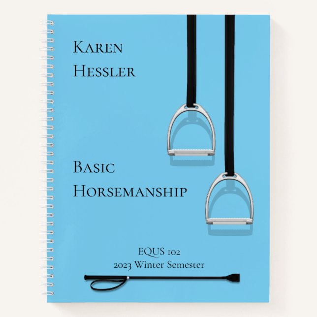 Cuaderno Hierro de centelleo y cultivo azul 8.5x11 ecuestre (Anverso)