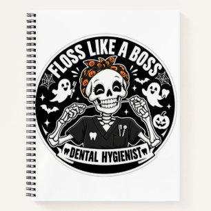 Cuaderno Higienista Dental Esqueleto de Halloween