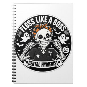Cuaderno Higienista Dental Esqueleto de Halloween