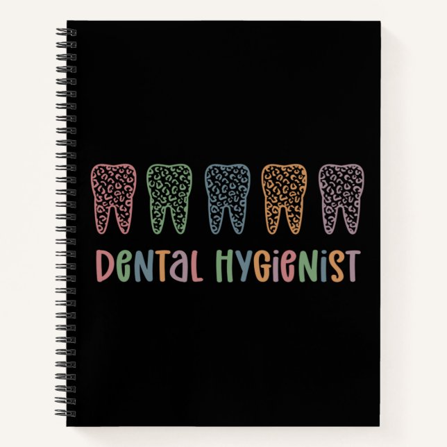 Cuaderno Higienista dental | RDH Dentist Leopardo dental re (Anverso)