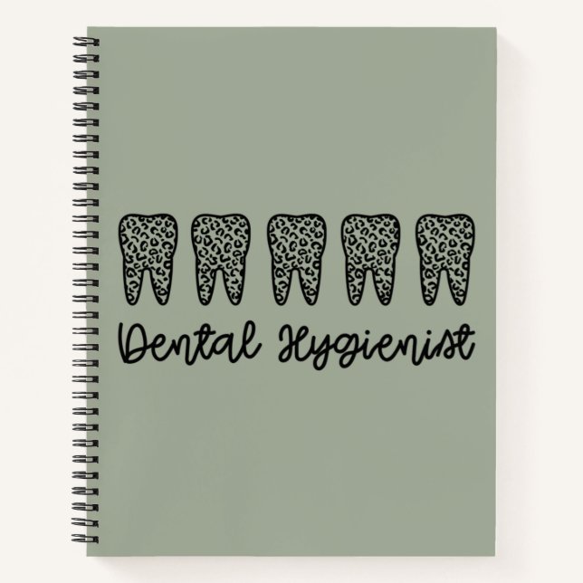 Cuaderno Higienista dental | RDH Dentist leopardo dental re (Anverso)
