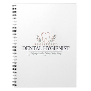 Cuaderno Higienista Dental Registrada Floral Tooth