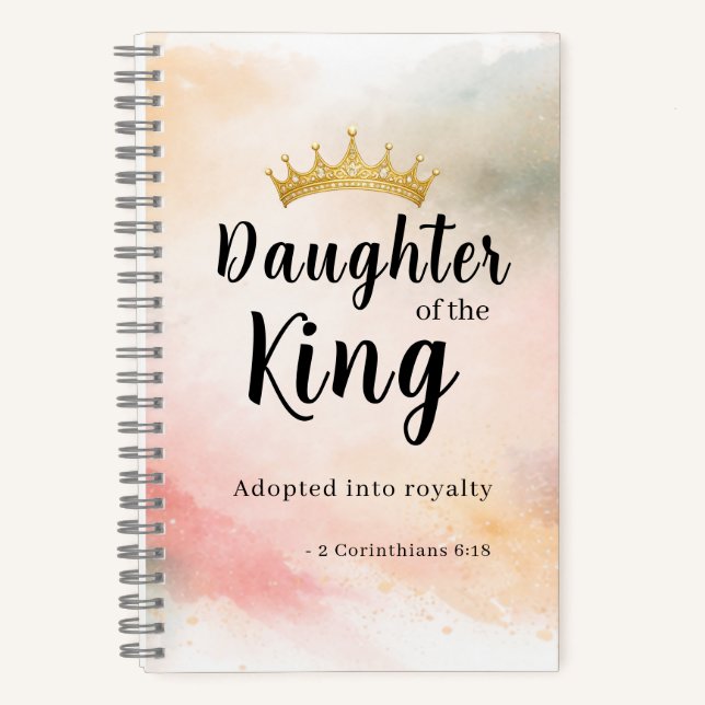 Cuaderno Hija del Rey Personalizado Cristiano (Anverso)