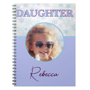 Cuaderno Hija Invierno Congelado Copo de Nieve Pastel Foto
