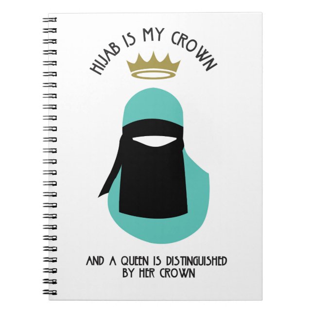 Cuaderno Hijab es mi corona - AGUAMARINA NIQAB ANÓNIMA (Frente)