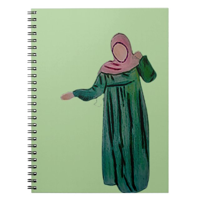 Cuaderno Hijabi - Muslimah - Hechada con la mano de hijab - (Frente)