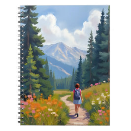 Cuaderno Hiking Trail Mountain Nature Landscape Watercolor