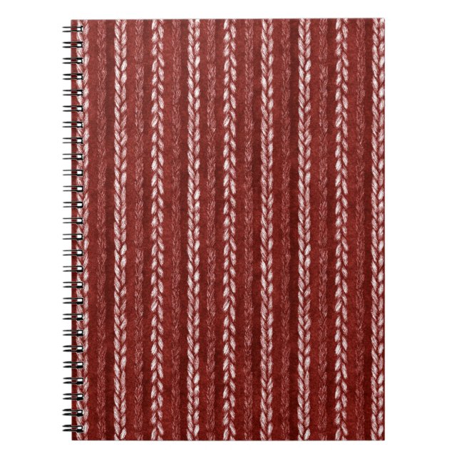 Cuaderno Hilos Rojos Tejidos Falsos   (Frente)