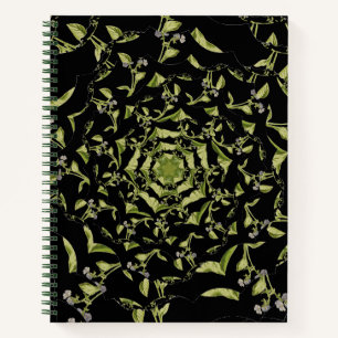 Cuaderno Hipnosis de naturaleza verde y negra fractal