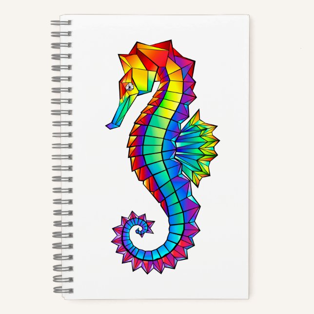 Cuaderno Hipoahoría marino poligonal arcoiris (Anverso)