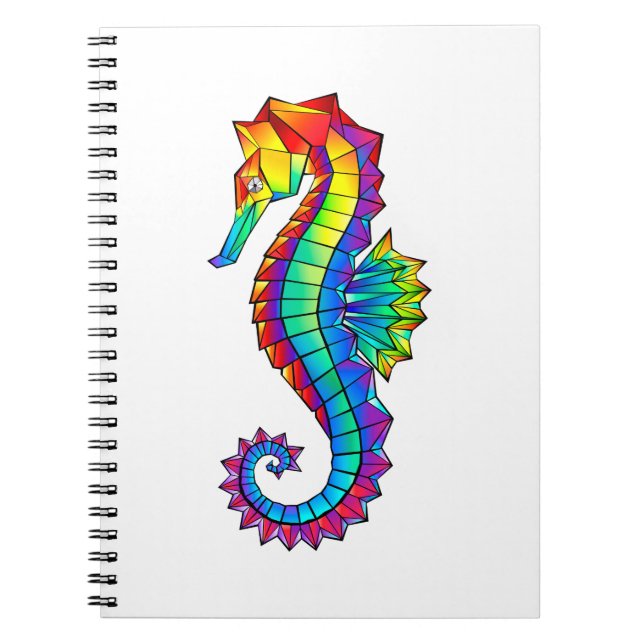Cuaderno Hipoahoría marino poligonal arcoiris (Frente)