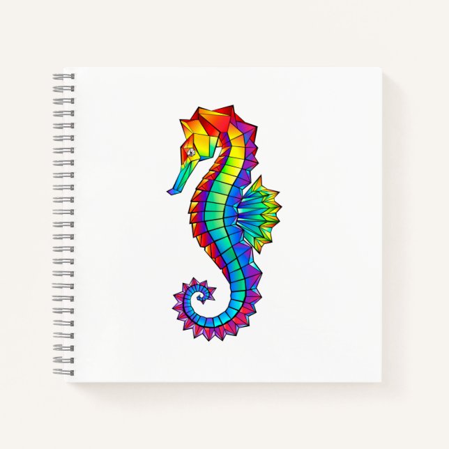 Cuaderno Hipoahoría marino poligonal arcoiris (Anverso)