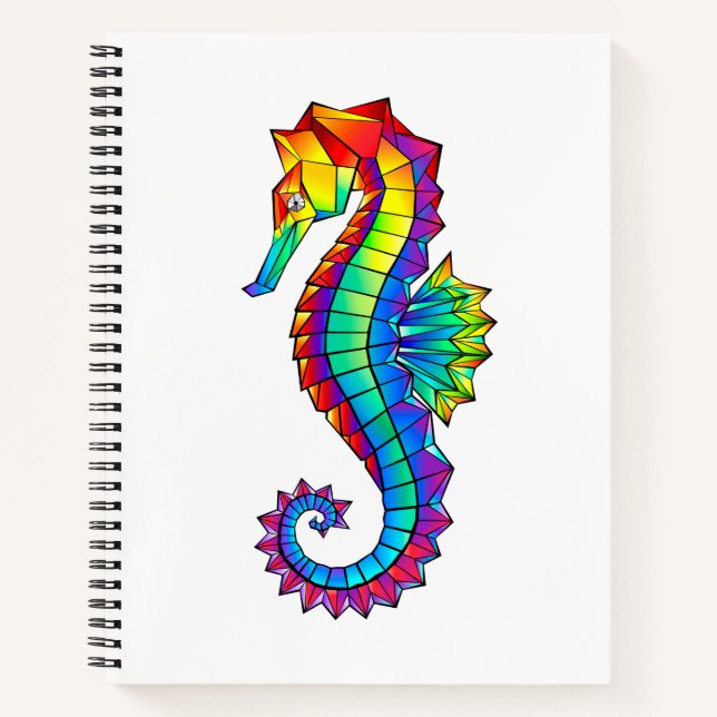Cuaderno Hipoahoría marino poligonal arcoiris (Anverso)
