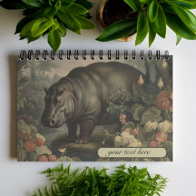 Hipopótamo Botánico Vintage, personalizable