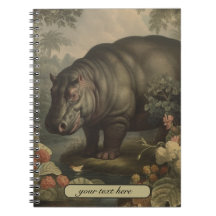 Hipopótamo Botánico Vintage, personalizable