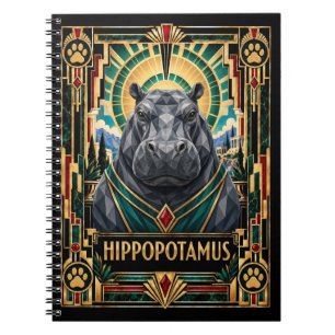 Cuaderno Hipopótamo, fauna Art Déco
