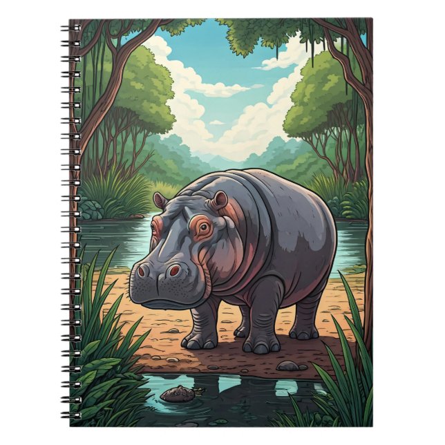 Cuaderno Hipopótamo junto al río (Frente)