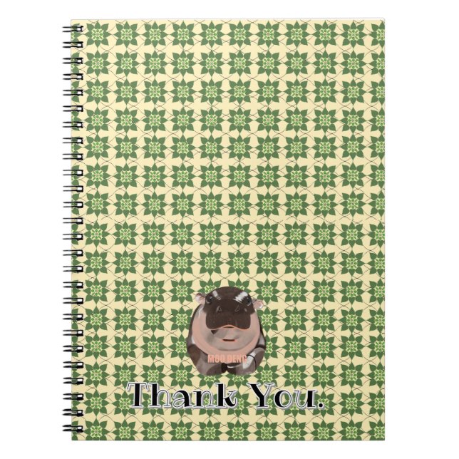 Cuaderno Hipopótamo Moodeng estilo Tailandia. (Frente)