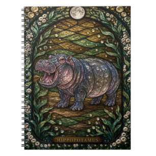 Cuaderno Hipopótamo Río Ancho Illumina Vidrio Emplomado