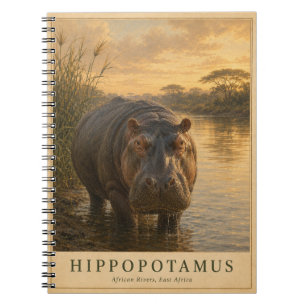 Cuaderno Hipopótamo Ríos de África Oriental VINTAGE