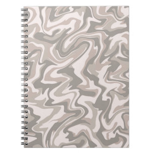 Cuaderno Hippie 70 Gray Marble Liquid Swirl Boho Patrón